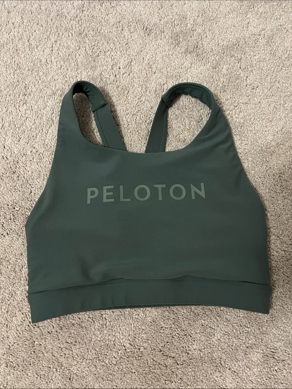 Peloton Women's Olive Green High-Neck Sports Bra